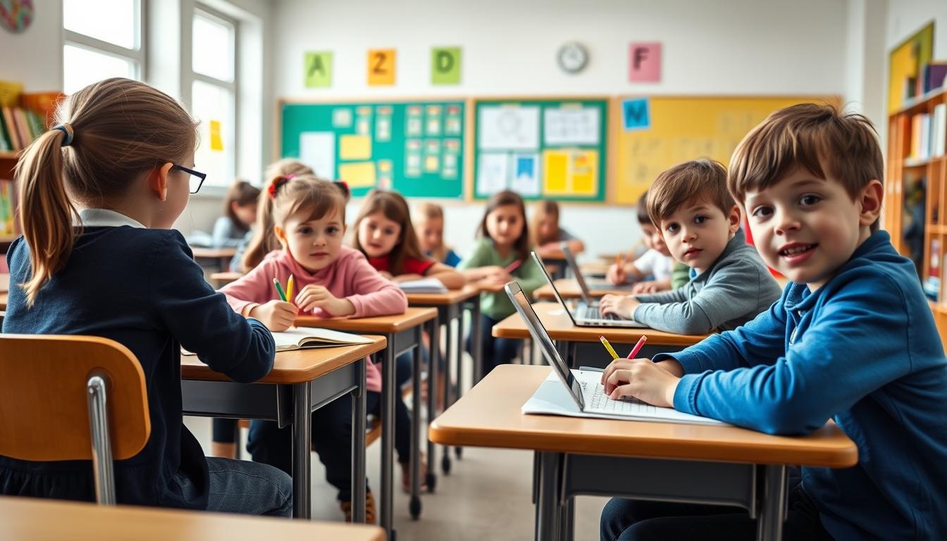 Student using a study guide to organize academic notes
